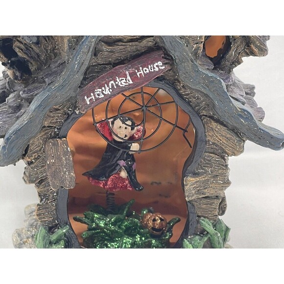 VINTAGE HALLOWEEN HAUNTED BAT HOUSE Ceramic Candle Holder  RARE - Picture 4 of 16